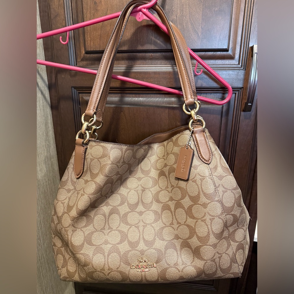 Coach Hallie Shoulder Bag In Signature Canvas